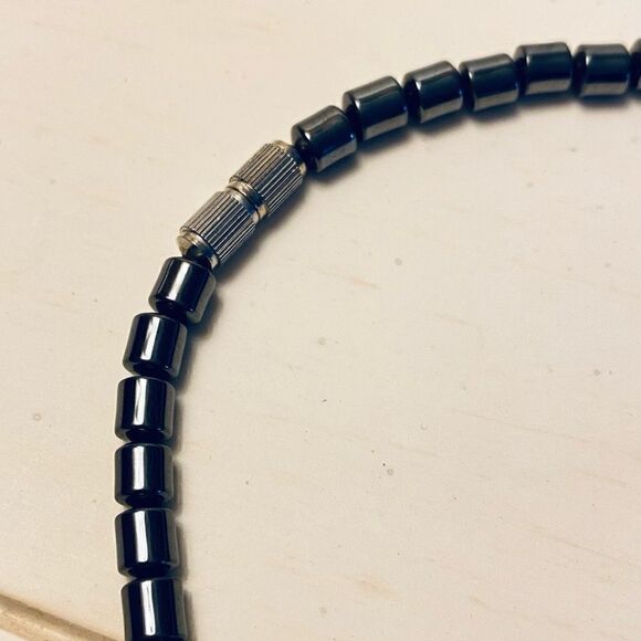 NEW 18” HEMATITE OPEN HEART W/ROSE QUARTZ STONE NECKLACE - Picture 5 of 14
